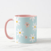 Daisy Lilie Blume Muster auf Meeresdrehmoment Hint Tasse (Links)