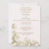 Daisy, Lily of the Valley on Ecru Wedding Einladung (Vorderseite)