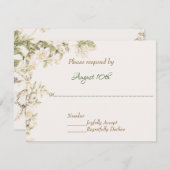 Daisy, Lily of the Valley on Ecru Wedding RSVP Einladung (Vorne/Hinten)