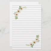 Daisy Lined Stationery Briefpapier (Vorne/Hinten)