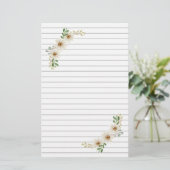 Daisy Lined Stationery Briefpapier (Stehend Vorderseite)