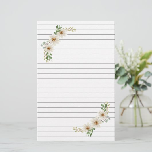 Daisy Lined Stationery Briefpapier (Stehend Vorderseite)