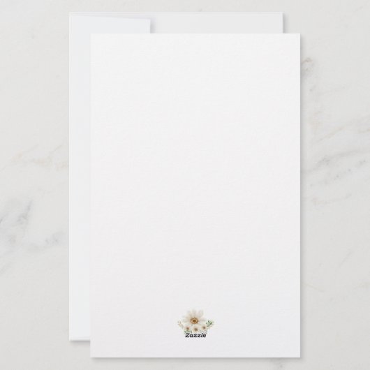 Daisy Lined Stationery Briefpapier (Rückseite)