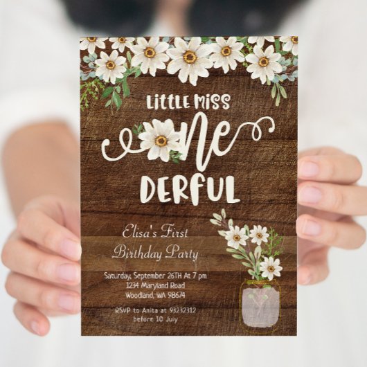 Daisy Little Miss ONE Geburtstag Einladung