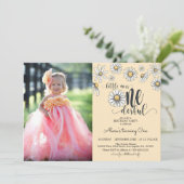 Daisy Little Miss ONEderful Einladung w/Foto - Y (Stehend Vorderseite)