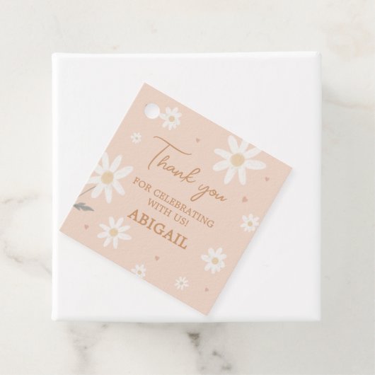 Daisy Little Miss Onederful Foto Birthday Square Geschenkanhänger (Beispiel)