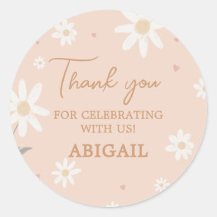 Daisy Little Miss Onederful Foto Geburtstag Runde Runder Aufkleber