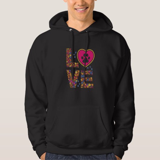 Daisy LOVE Letters Animal Paw Prints Hoodie (Vorderseite)