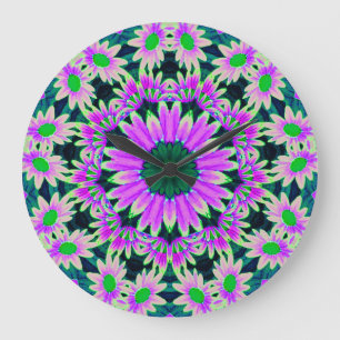 Daisy Lovers Fantasy Fractal Große Wanduhr