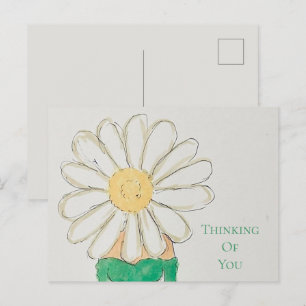 Daisy-Mädchen Grüne Kleidung Denkt an Dich Postkarte