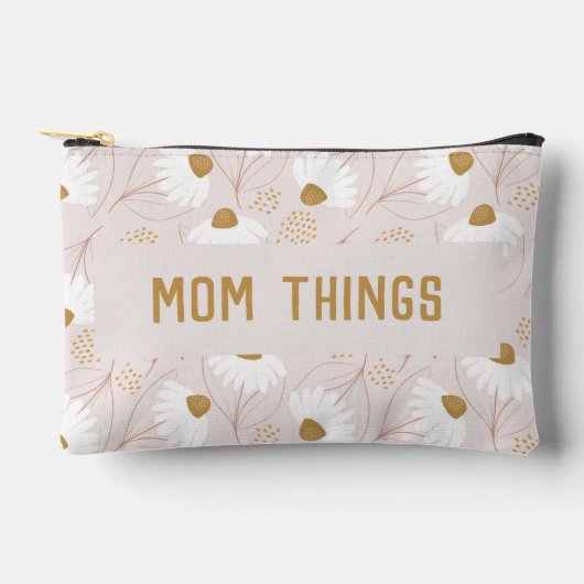 Daisy Makeup Bag Floral Cosmetic Bag Zubehörtasche (Vorderseite)