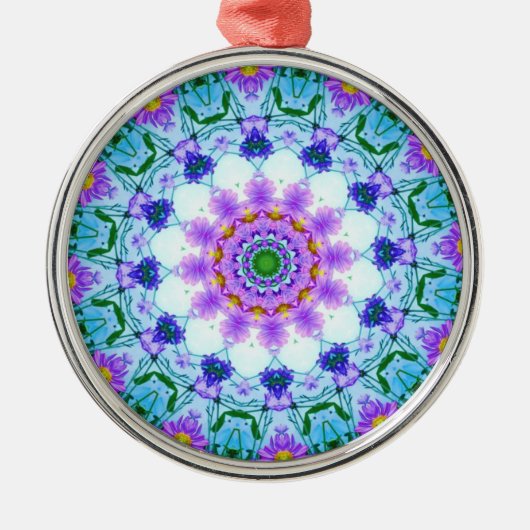 Daisy Mandala Silbernes Ornament (Vorne)