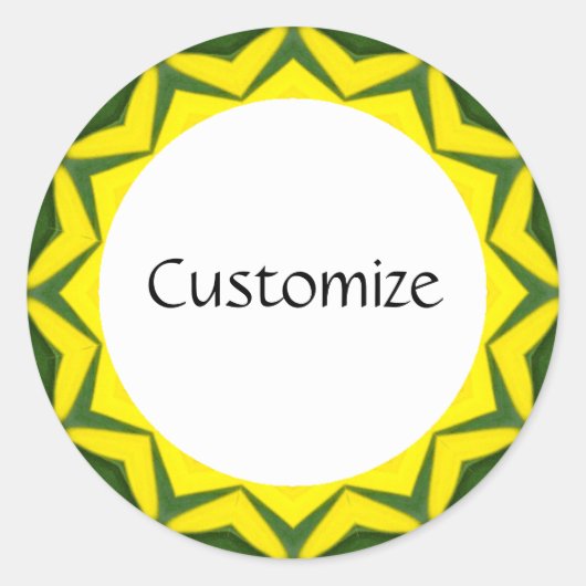 Daisy Mandala Template 39 Runder Aufkleber (Vorderseite)