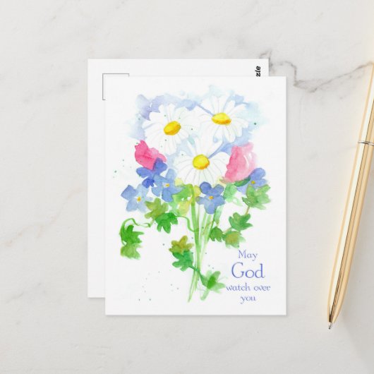 Daisy May God Watch Over You Religious Christlich Postkarte (Vorderseite/Rückseite Beispiel)