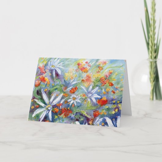 Daisy Meadow Blank Notecard Dankeskarte (Vorderseite)