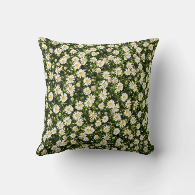Daisy Meadow Polyester Throw Pillow Kissen (Rückseite)