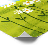 Daisy Meadow Watercolor Illustration – Spring Wild Poster (Ecke)