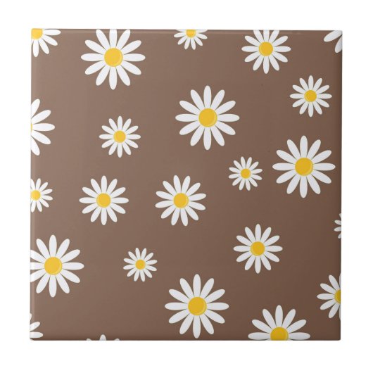 Daisy Meadows Earthy Brown Fliese (Vorderseite)
