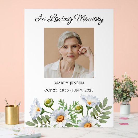 Daisy Memorial Photo Funeral Acrylschild (Hochzeit)