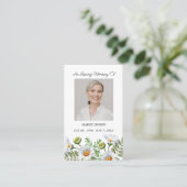 Daisy Memorial Photo Funeral Prayer Card Visitenkarte (Stehend Vorderseite)
