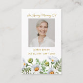 Daisy Memorial Photo Funeral Prayer Card Visitenkarte (Vorderseite)