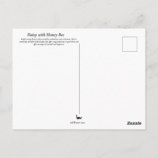 Daisy mit der Bee Postcard Postkarte (Rückseite)