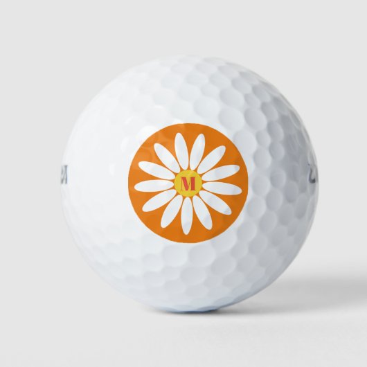 Daisy mit Initial Orange Golfball (Vorderseite)