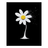 Daisy mit schwarzem Hintergrund Poster (Vorderseite)