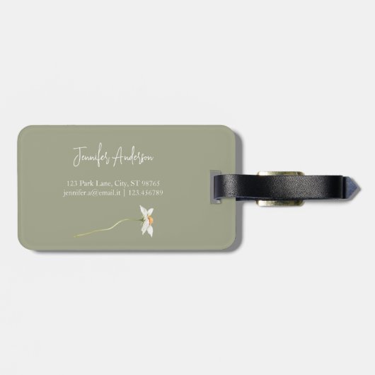 Daisy Modern Boho Gepäckanhänger (Rückseite horizontal)