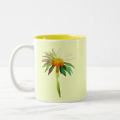 Daisy moderne Aquarellkunst Blume Zweifarbige Tasse (Links)