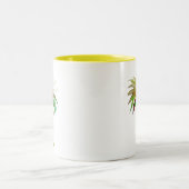 Daisy moderne Aquarellkunst Blume Zweifarbige Tasse (Mittel)