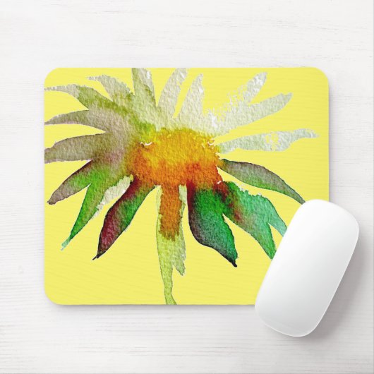 Daisy Moderne Blume in Gelb Mousepad (Mit Mouse)