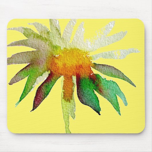 Daisy Moderne Blume in Gelb Mousepad (Vorne)
