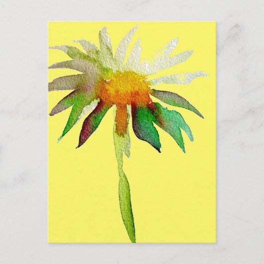 Daisy Moderne Blume in Gelb Postkarte (Vorderseite)