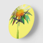 Daisy Moderne Blume in Gelb Runde Wanduhr (Winkel)