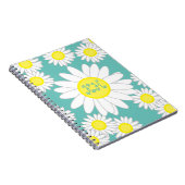 Daisy Monogram Aquamarin grün und gelb Notizblock (Rechte Seite)