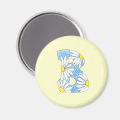 Daisy Monogram B Magnet (Vorderseite/Rückseite)