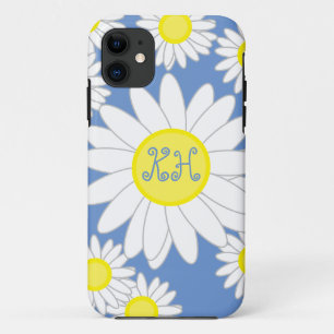Daisy Monogram Blue White und Yellow Case-Mate iPhone Hülle