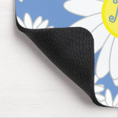 Daisy Monogram Blue White und Yellow Notebook Mousepad (Ecke)