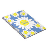 Daisy Monogram Blue White und Yellow Notizblock (Rechte Seite)