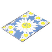 Daisy Monogram Blue White und Yellow Notizblock (Linke Seite)