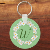 Daisy Monogram Green Schlüsselanhänger mit Daisies (Vorderseite)
