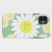 Daisy Monogram Green White und Gelb Case-Mate iPhone Hülle (Rückseite (Horizontal))