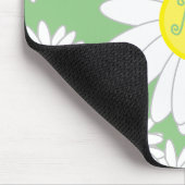 Daisy Monogram Green White und Gelb Mousepad (Ecke)