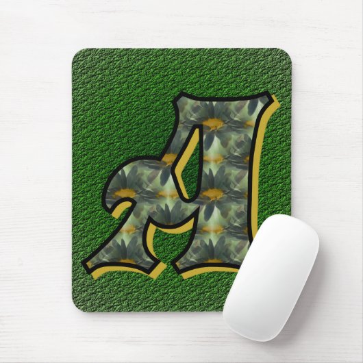 Daisy Monogram Initial A Mousepad (Mit Mouse)