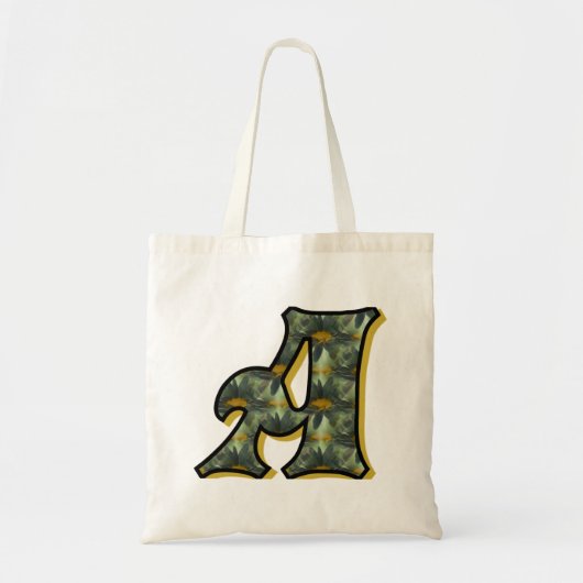 Daisy Monogram Initial A Tragetasche (Vorne)