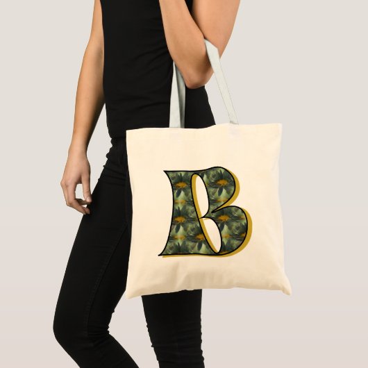 Daisy Monogram Initial B Tragetasche (Vorderseite (Produkt))