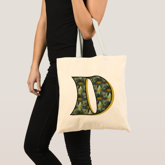 Daisy Monogram Initial D Tragetasche (Vorderseite (Produkt))