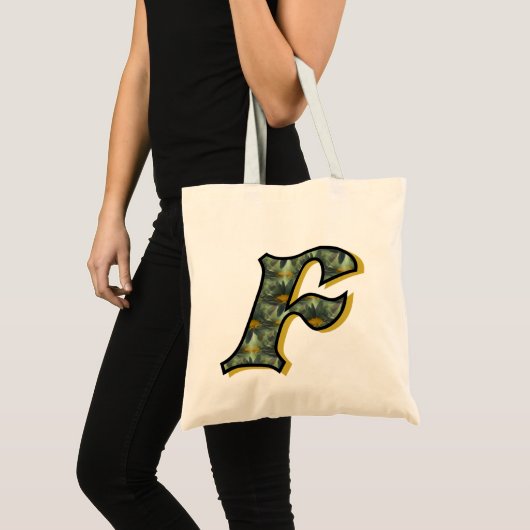 Daisy Monogram Initial F Tragetasche (Vorderseite (Produkt))