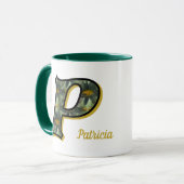 Daisy Monogram Initial P Personalized Tasse (Vorderseite Links)
